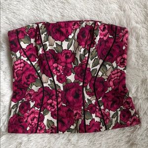 White House Black Market Floral Corset Bustier